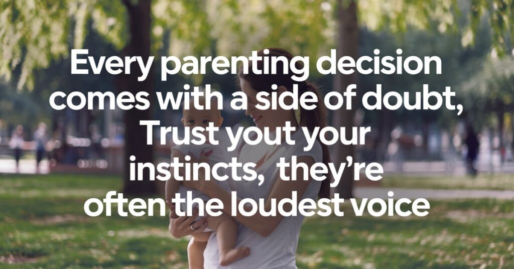 "Every parenting decision comes with a side of doubt, trust your instincts, they're often the loudest voice." 