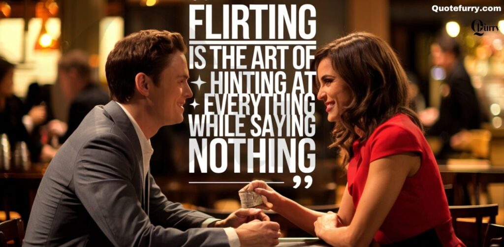 Flirting is the art of hinting at everything while saying nothing