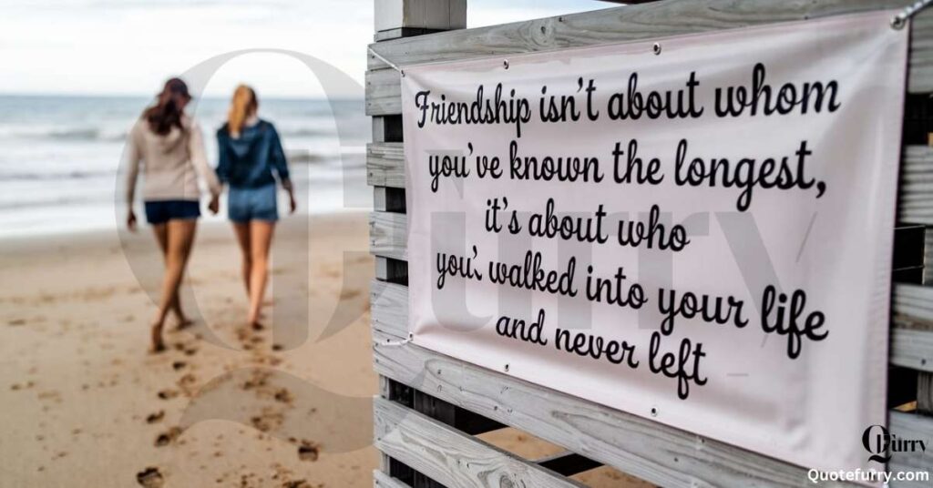 Friendship isn’t about whom you’ve known the longest, it’s about who walked into your life and never left