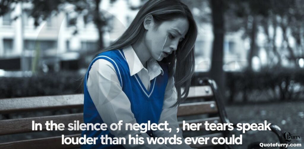 In the silence of neglect, her tears speak louder than his words ever could