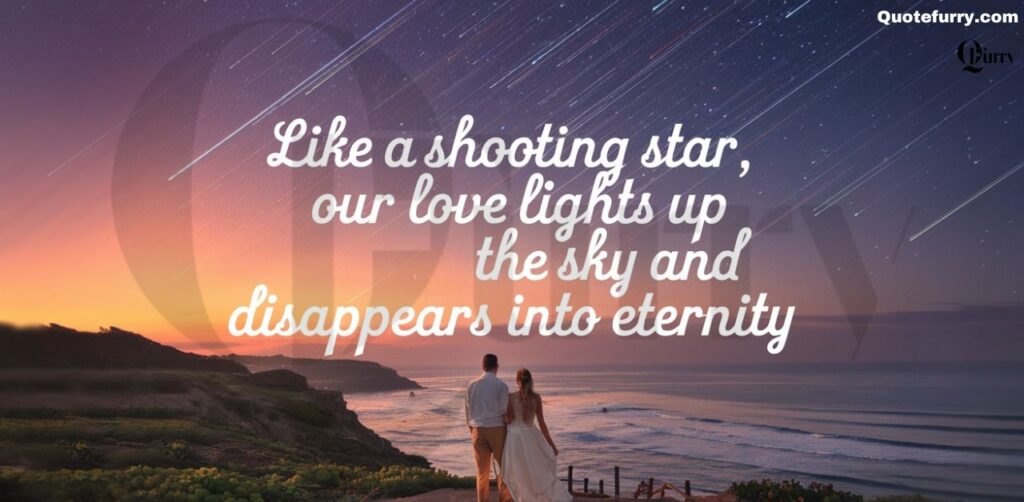 Like a shooting star, our love lights up the sky and disappears into eternity