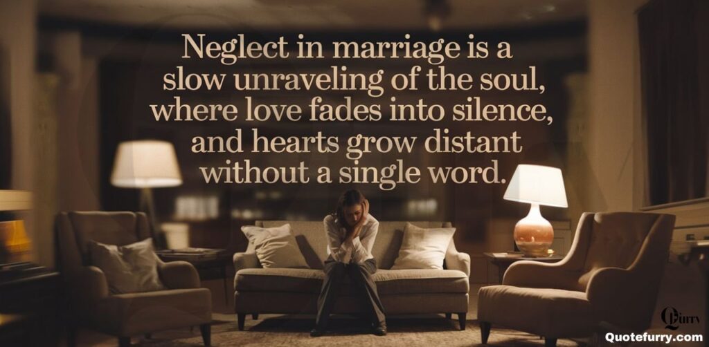 Neglect in marriage is a slow unraveling of the soul, where love fades into silence, and hearts grow distant without a single word