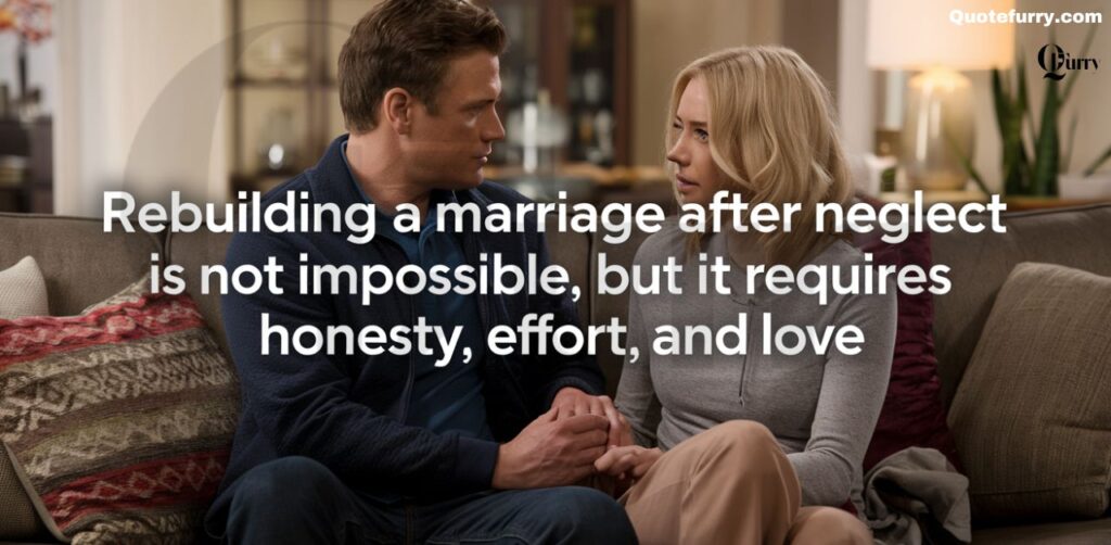 Rebuilding a marriage after neglect is not impossible, but it requires honesty, effort, and love