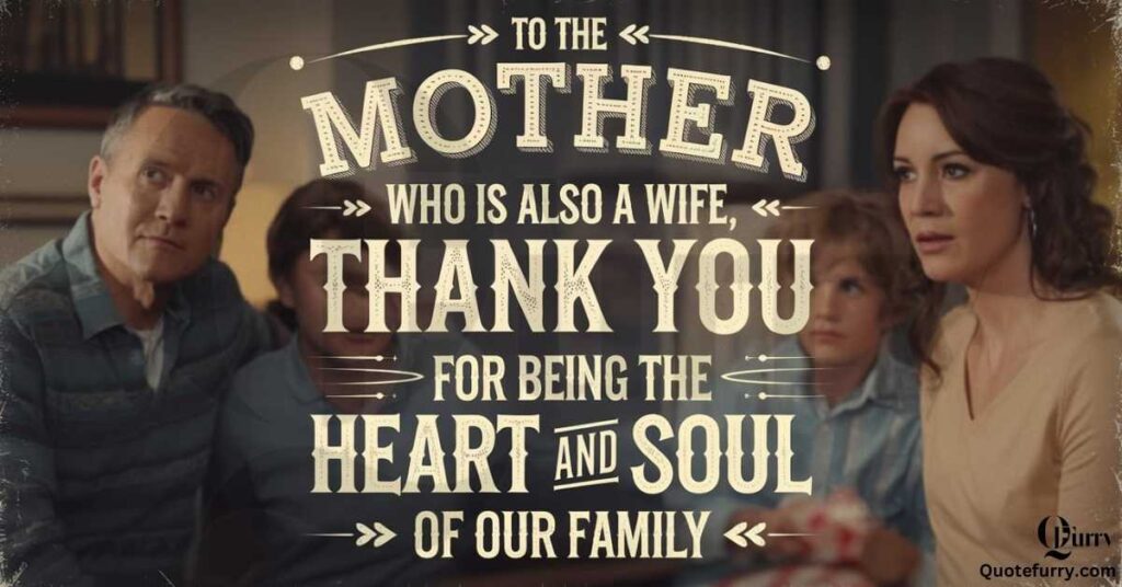 To the mother who is also a wife, thank you for being the heart and soul of our family