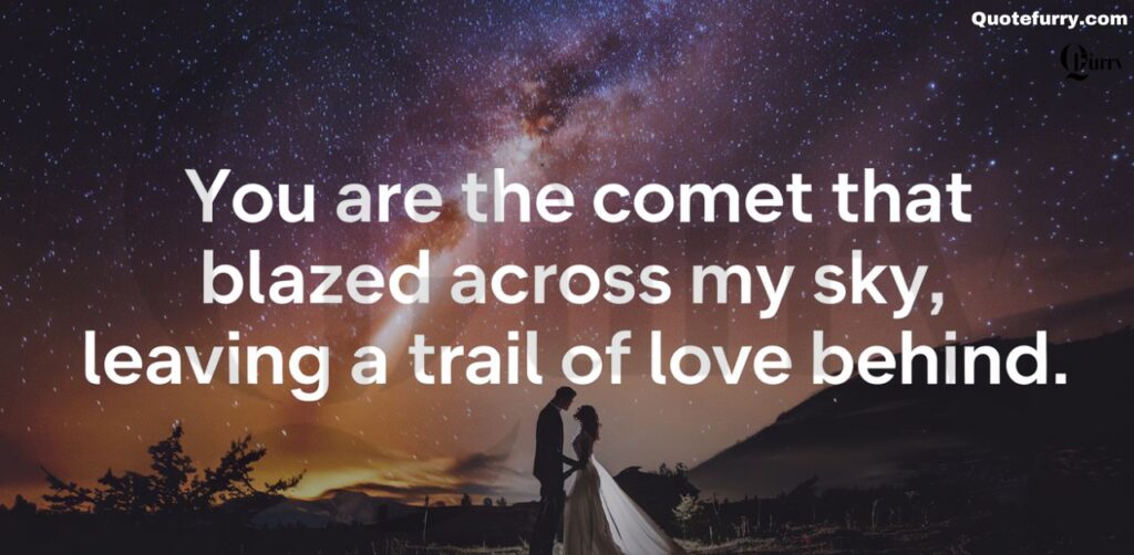 You are the comet that blazed across my sky, leaving a trail of love behind