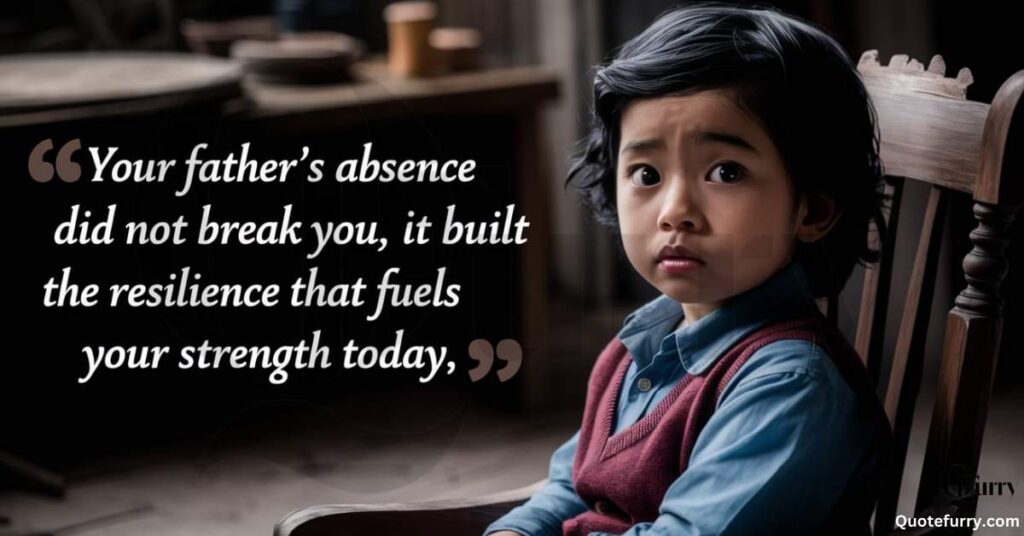 Your father’s absence did not break you, it built the resilience that fuels your strength today